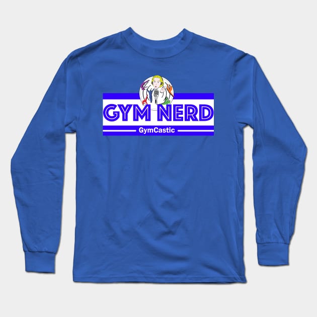 Gym Nerd (blue) Long Sleeve T-Shirt by GymCastic